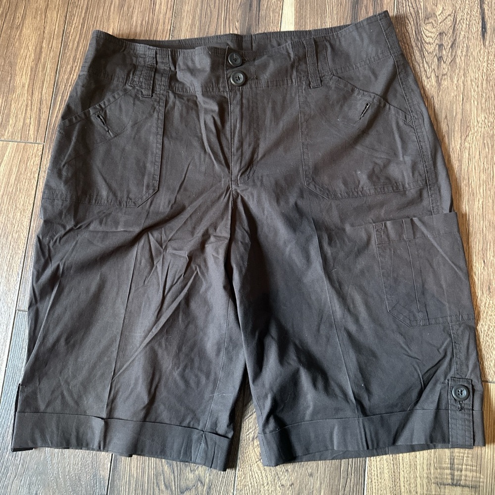 Kim Rogers Brown Cargo Shorts Versatile Cotton Blend